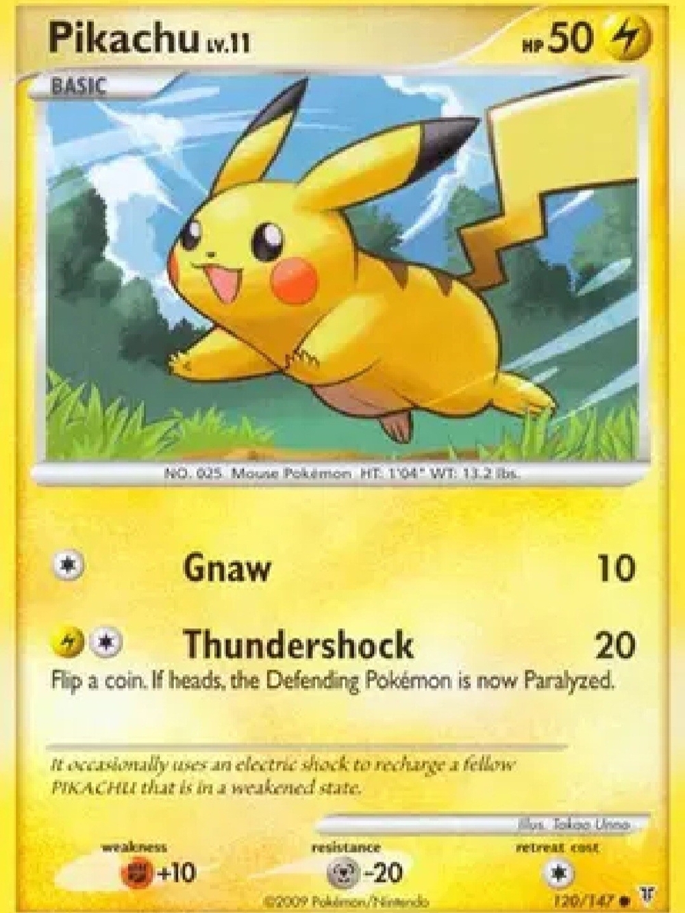 Pokemon Pikachu Card - Yellow